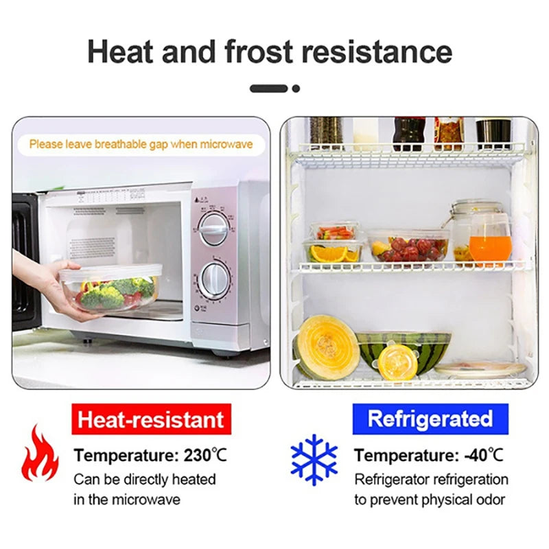 Tampa de Silicone para Alimentos 6/12/24 Peças, Tampa Elástica Reutilizável Hermética para Conservação de Alimentos, Acessórios de Cozinha para Armazenamento na Geladeira