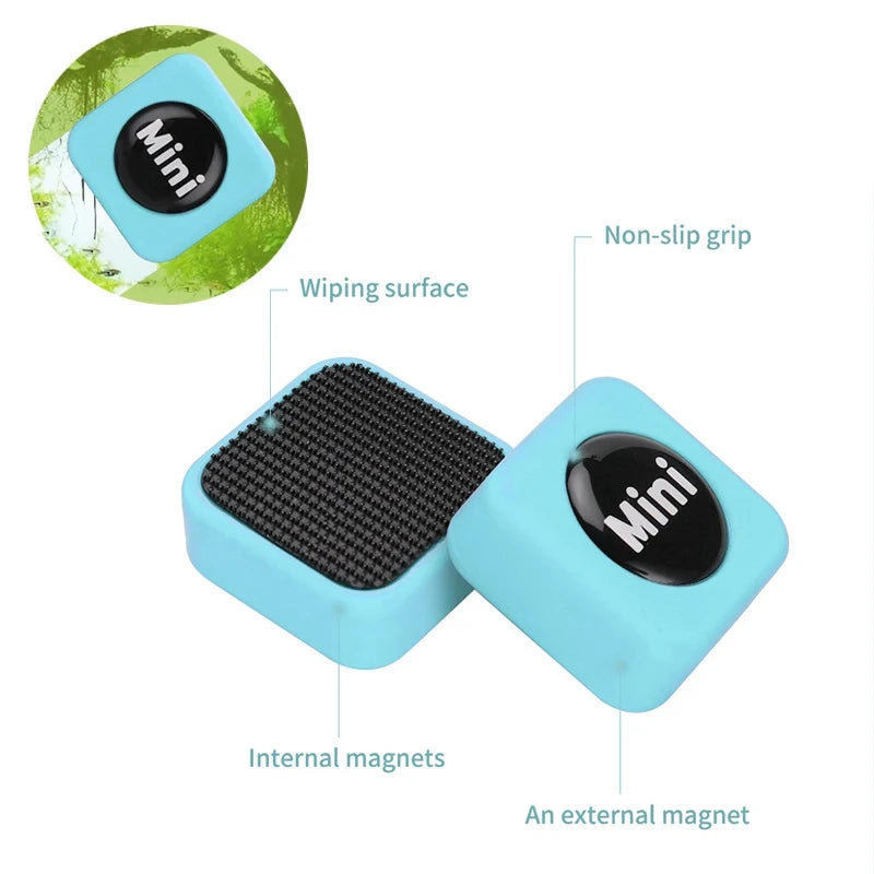 Mini limpador de vidro para aquário, resistente a arranhões, escova magnética para aquário pequeno, vidro e aquário acrílico, 1 peça