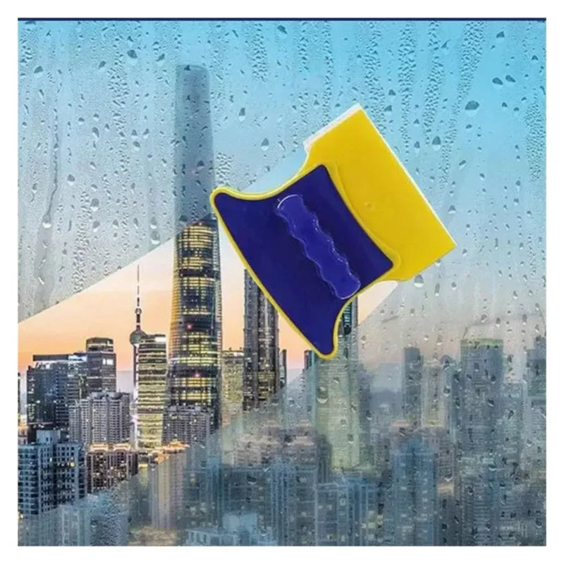 Limpador de vidro magnético durável, limpador de dupla face, limpeza doméstica com corda de segurança de 1,2 m para lavagem de janelas de banheiro