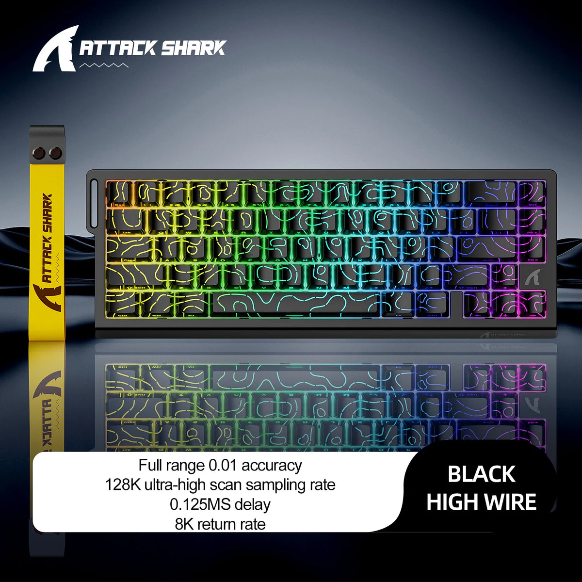 ATTACK SHARK X68HE X68Pro  Teclado Mecânico Magnético para Jogos Profissionais 0,01mm Gatilho Rápido 8000Hz SOCD/Rs 0,125ms Taxa de 128K