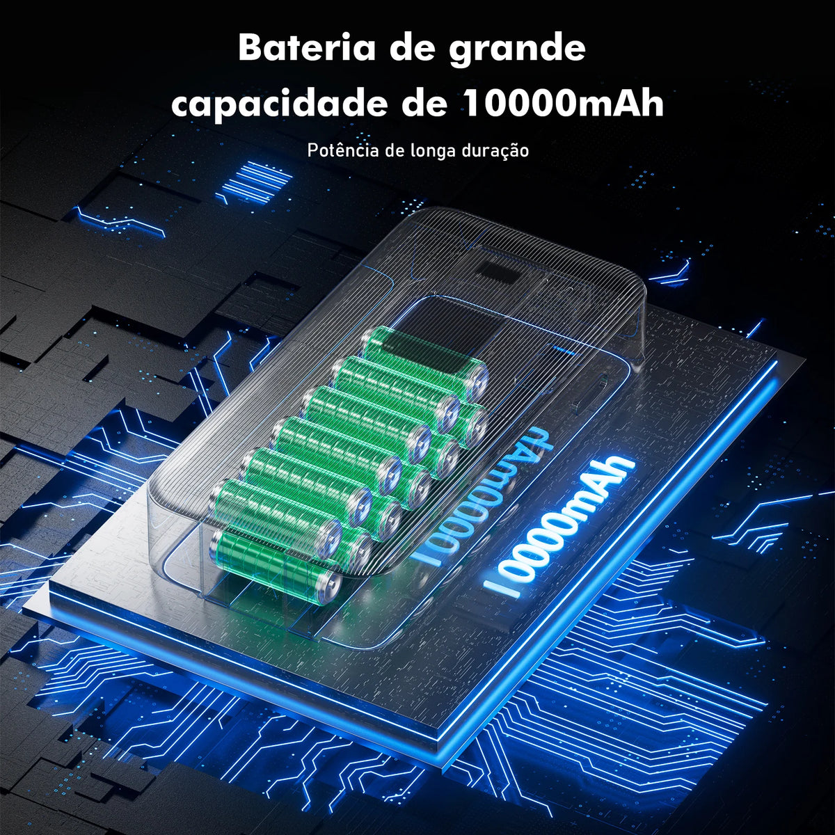 Powerbank Portátil 10000mAh 23W - Bateria Recarregável Carregamento Rápido