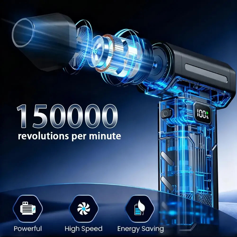 X8 sem escova turbo jet ventilador 150000rpm poderoso ventilador de ar elétrico aspirador pó portátil ventilador violento
