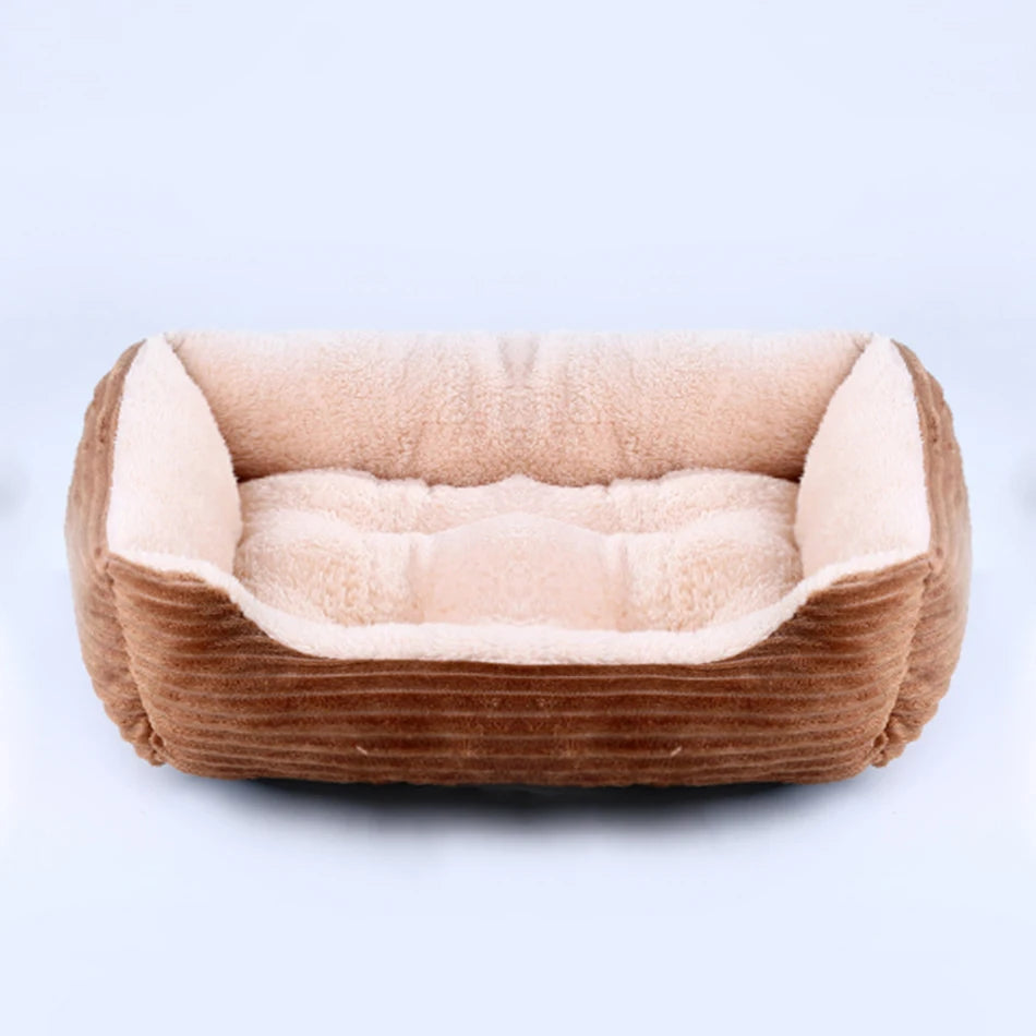 Cama Pet Quadrada Pelúcia - Sofá Confortável para Cães e Gatos