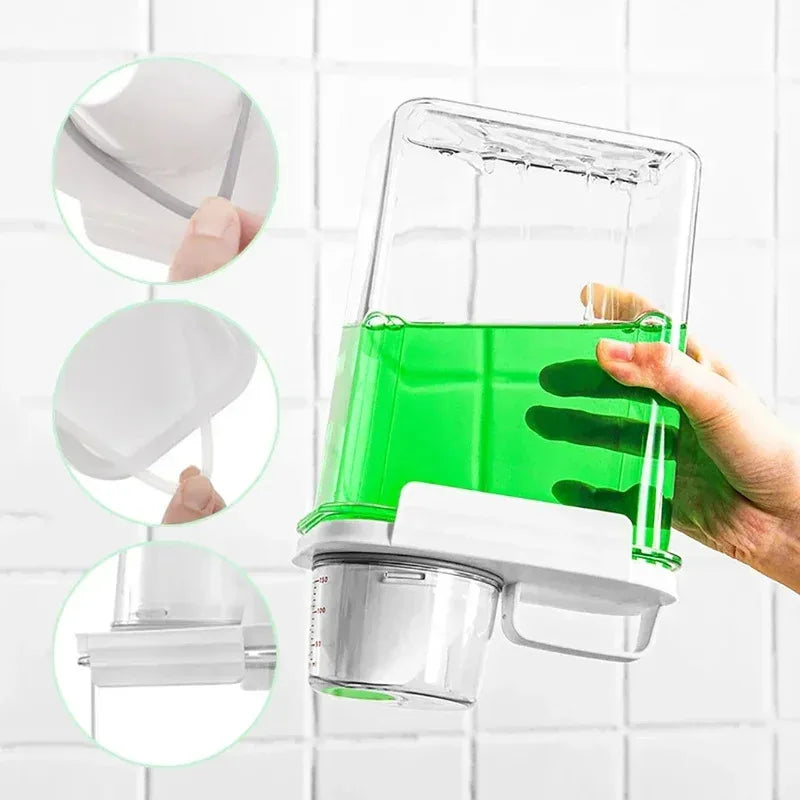 Dispensador de Detergente para Lavagem Recarregável 1PCS, Tanque de Pó, Armazenamento de Amaciante e Alvejante com Escala para Limpeza Doméstica