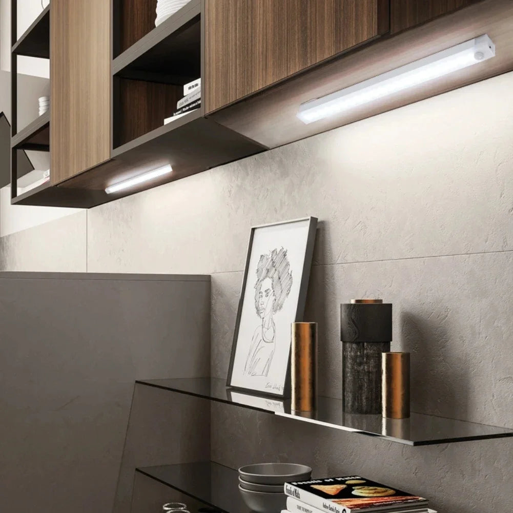 Cozinha usb recarregável lâmpada led night light com sensor de movimento armário para armários casa e decoração luzes guarda-roupa