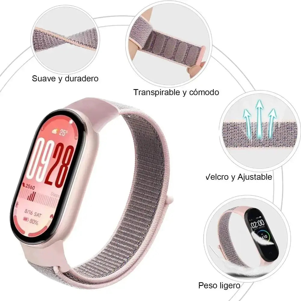 Pulseira Esportiva Nylon Xiaomi Mi Band 8/9/10 NFC - Acessório Smartband
