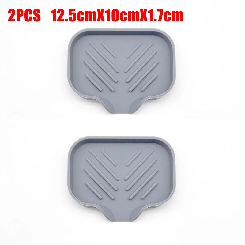 1/2 pçs pia da cozinha bandeja de silicone com dreno sabão esponja armazenamento titular bancada pia purificador escova sabão rack armazenamento