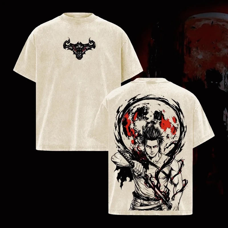 Camiseta Anime Black Clover Yami - Oversized Algodão Manga Curta Unissex