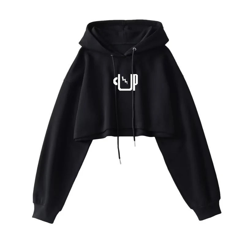 Moletom Cropped Feminino com Capuz - Streetwear Coreano Sexy