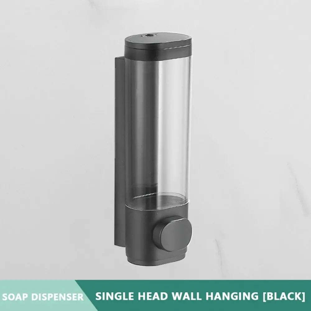 Dispensador Manual de Sabão em Plástico ABS Durável, Branco e Preto, Montado na Parede, Dispensador de Shampoo e Gel, Recipiente de Sabão Líquido para Hotel