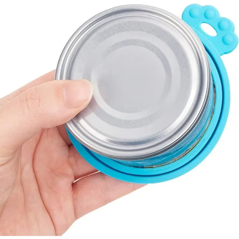 Tampa de Silicone Reutilizável para Latas de Ração - Vedação para Armazenamento de Alimentos para Cães e Gatos - Acessório Essencial para a Saúde Diária do Pet