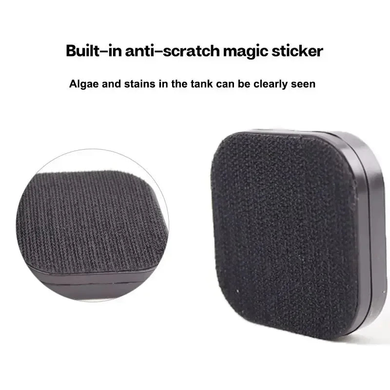Mini escova magnética quadrada para aquário, limpador de vidro resistente a arranhões, escova magnética para aquário pequeno, tanque de peixes