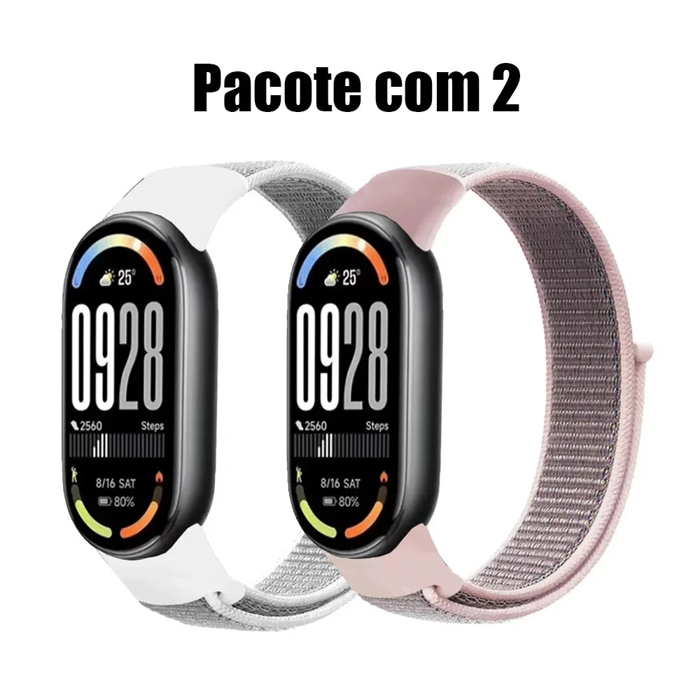 Pulseira Esportiva Nylon Xiaomi Mi Band 8/9/10 NFC - Acessório Smartband