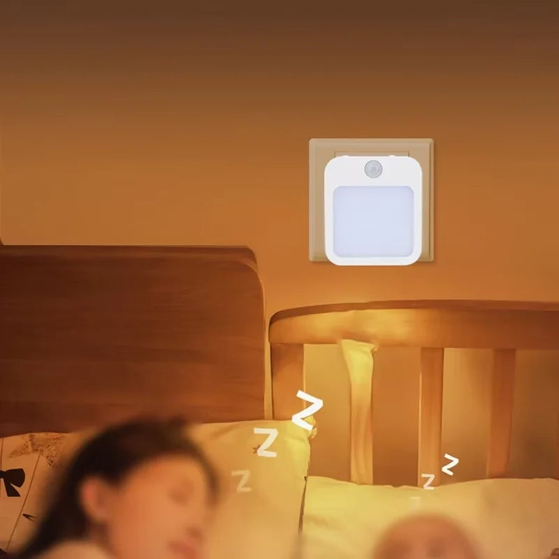 Luz noturna com sensor de movimento, luz led, lâmpadas com plugue eu/americanas, luz noturna infantil, lâmpada noturna sem fio para mesa de cabeceira, quarto