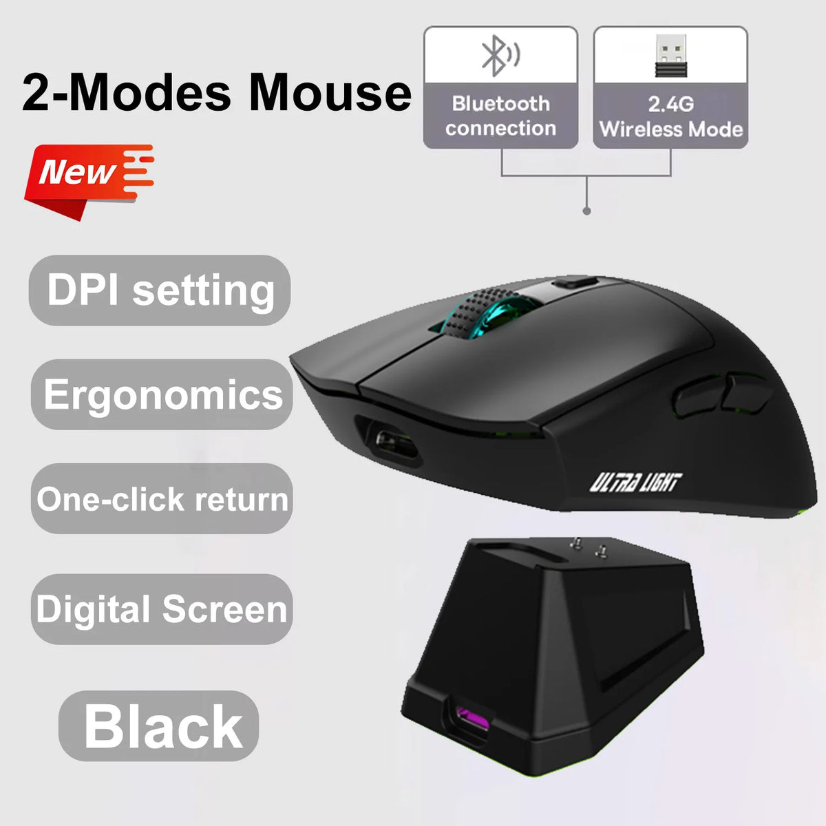 2026 NOVO X11 Bluetooth Sem Fio  Mouse 3 Modos Tela Sensível ao Toque Base Magnética de Carregamento Ultra-Leve Mouse Gamer Macro Base Magnética