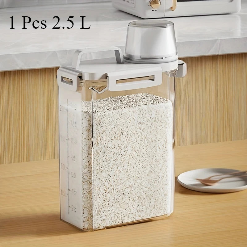 Pote Hermético 2.5L para Grãos, Arroz e Cereais - Recipiente de Cozinha