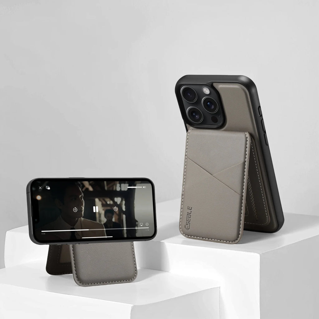 Capa de Couro Magnética Destacável 2 em 1 para iPhone 17 16 Pro Max 15 14 13, Capa de Carteira com Porta para Cartões