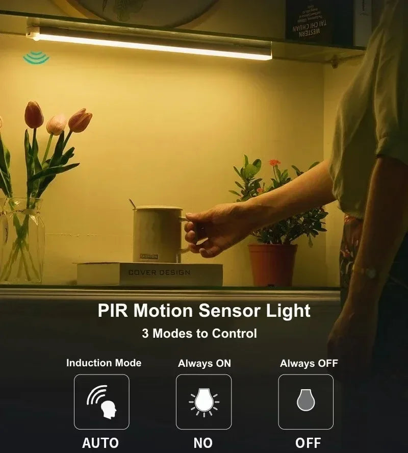 Cozinha usb recarregável lâmpada led night light com sensor de movimento armário para armários casa e decoração luzes guarda-roupa