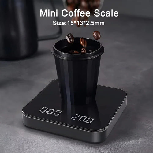 1 conjunto de balança de café eletrônica com almofada de silicone balança de café digital com temporizador display led carregamento usb uso em café em casa bom presente