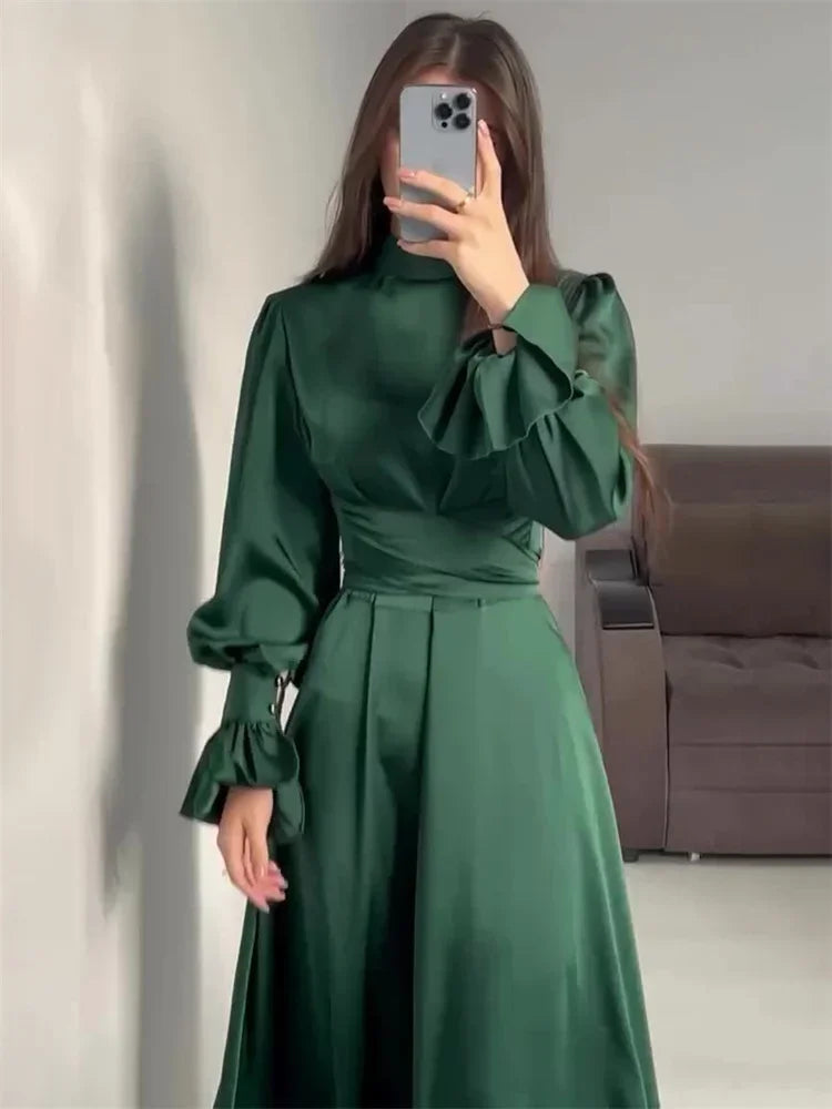 Vestido Maxi Feminino Elegante com Babados - Longo Patchwork Festa