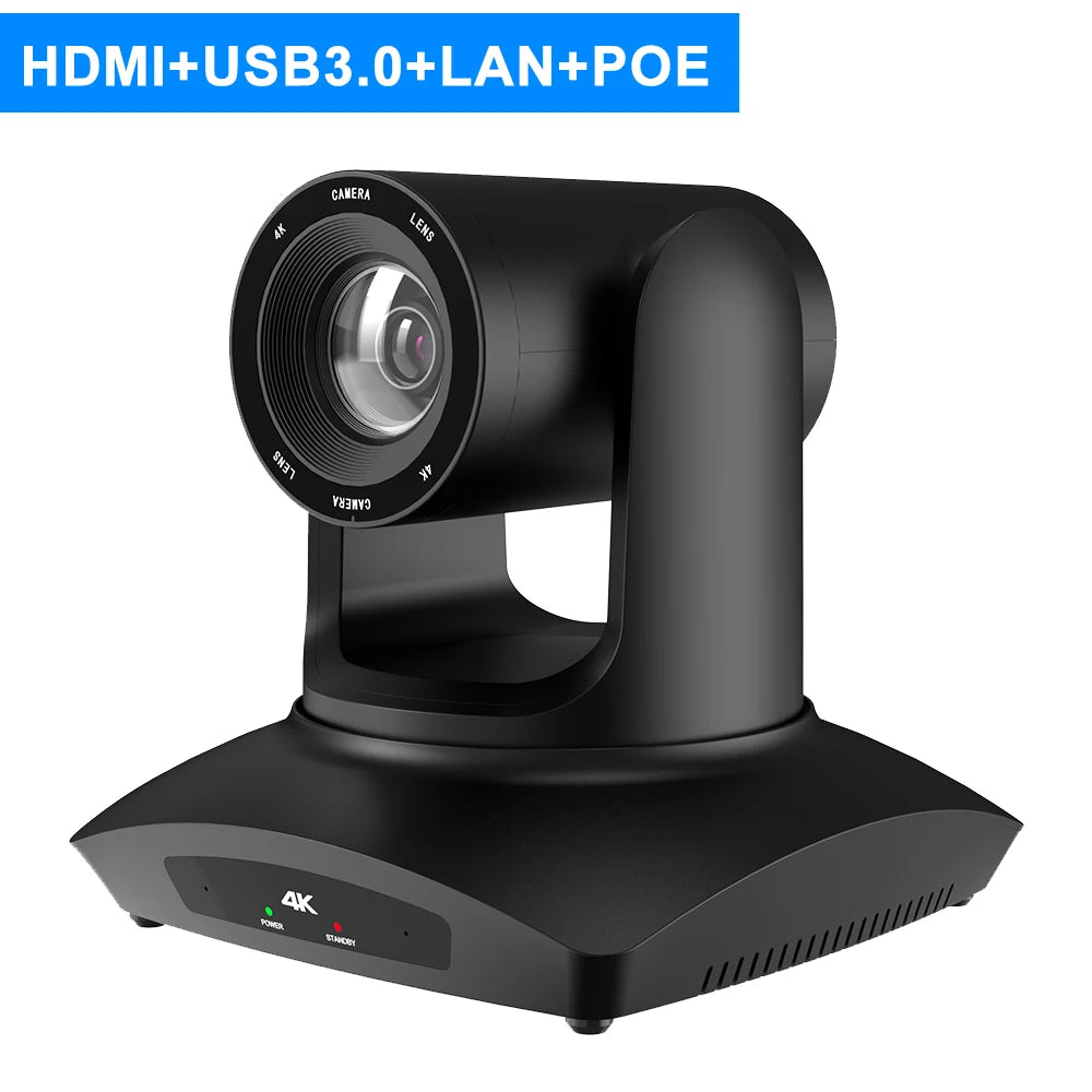 Câmera KATOVJJTS 4K PTZ com POE USB3.0 AI Framing HDMI Câmera de Vídeo Profissional para Conferências e Transmissão ao Vivo na Igreja