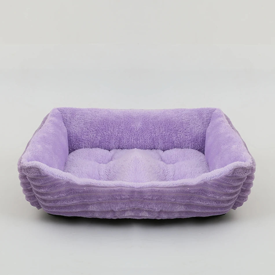 Cama Pet Quadrada Pelúcia - Sofá Confortável para Cães e Gatos