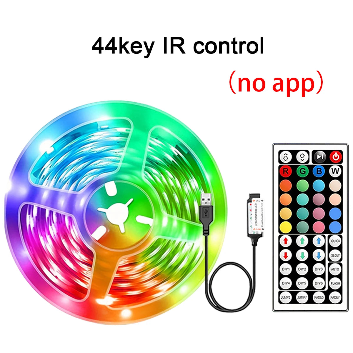 Fitas de LED RGB 5m 10m 20m 30m Luz de Quarto com Controle por APP Fita Flexível Luces Led para Decoração de Quarto