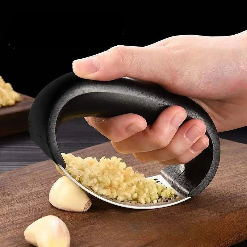 Espremedor de Alho em Aço Inox - Triturador Manual Utensílio de Cozinha