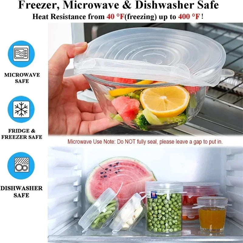 Tampa elástica de silicone, acessórios de cozinha, pode ser reutilizada, cobertura de alimentos, envoltório de plástico, manutenção fresca, tigela selada, armazenamento doméstico