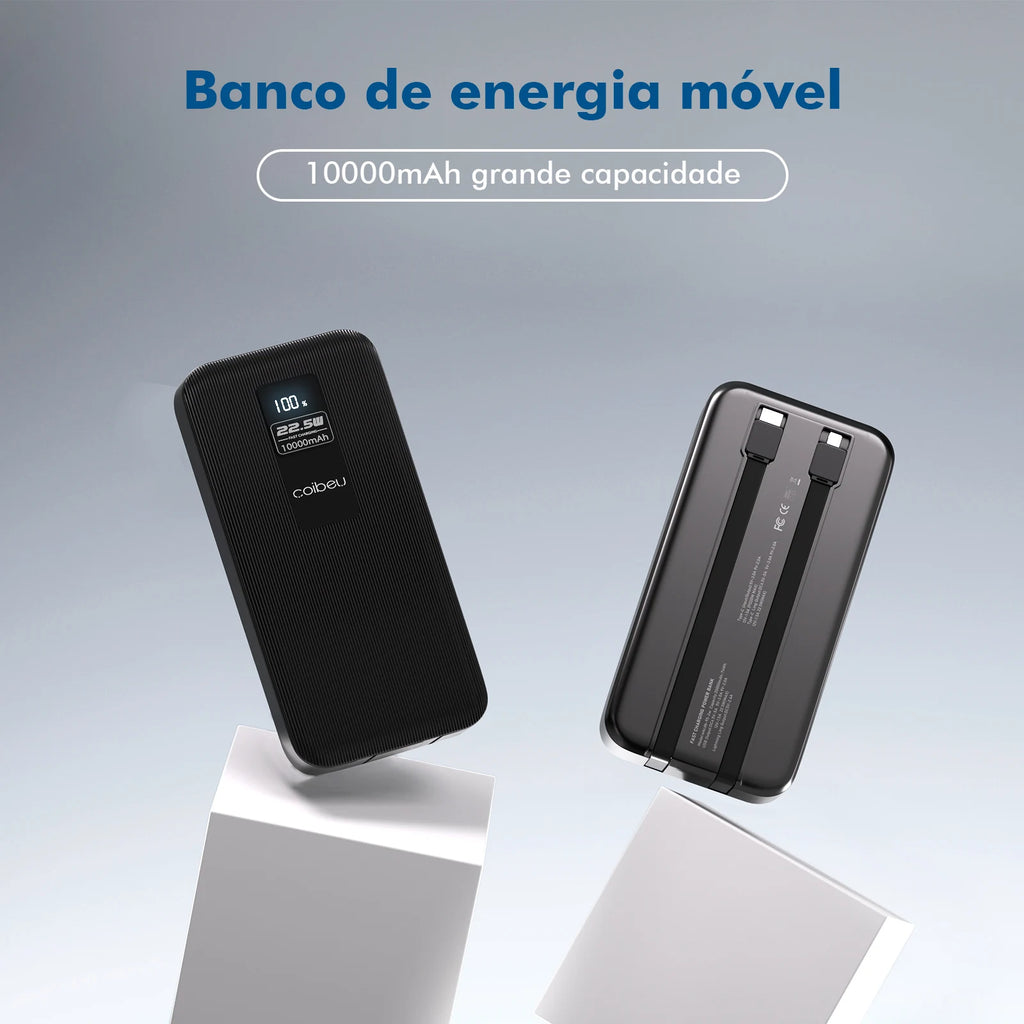 Powerbank Portátil 10000mAh 23W - Bateria Recarregável Carregamento Rápido