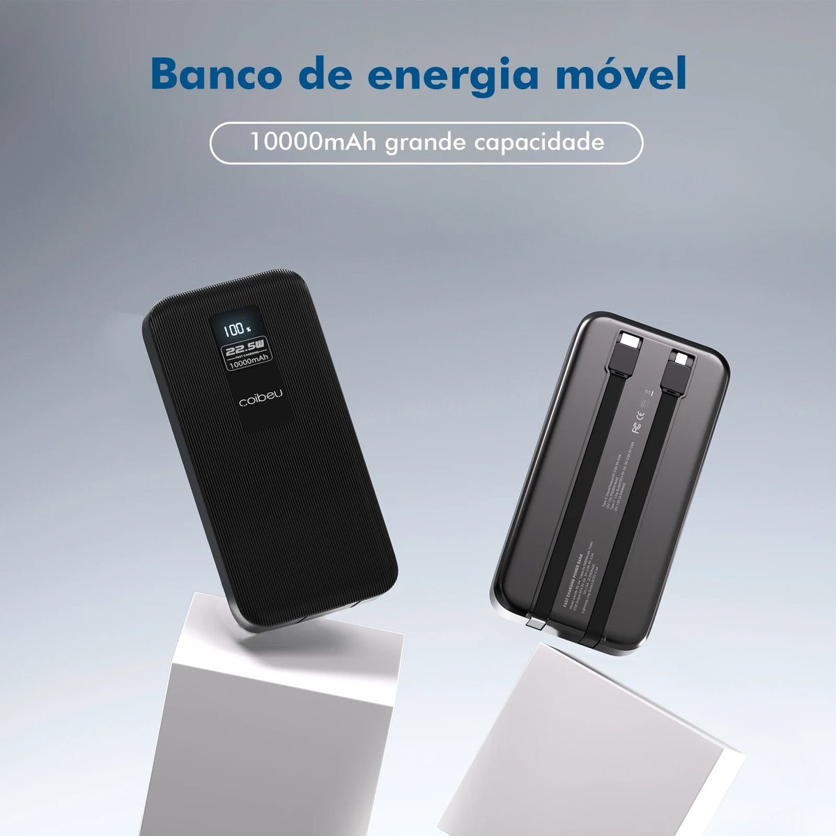 Powerbank Portátil 10000mAh 23W - Bateria Recarregável Carregamento Rápido