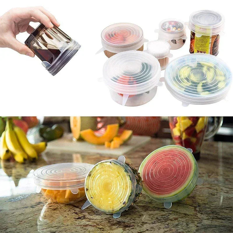 Tampa elástica de silicone, acessórios de cozinha, pode ser reutilizada, cobertura de alimentos, envoltório de plástico, manutenção fresca, tigela selada, armazenamento doméstico