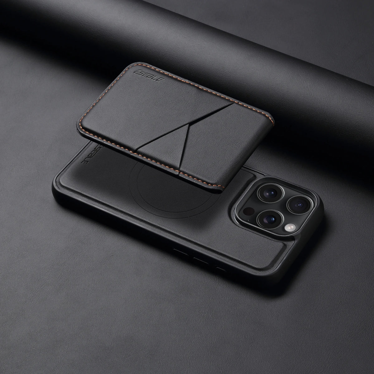 Capa de Couro Magnética Destacável 2 em 1 para iPhone 17 16 Pro Max 15 14 13, Capa de Carteira com Porta para Cartões