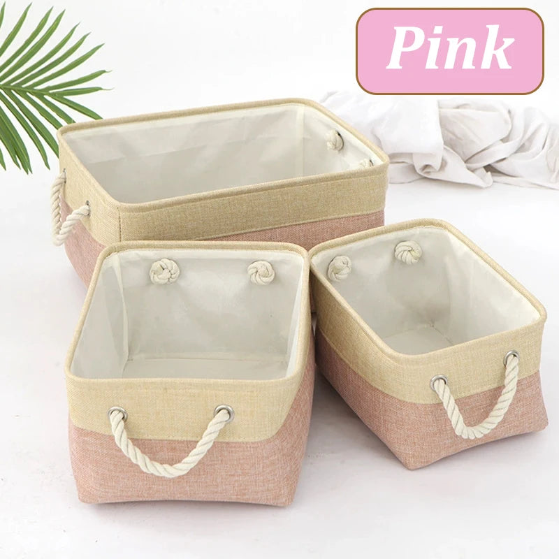 Cesta de armazenamento para casa, cesta de classificação de artigos diversos, dobrável, organizador de linho, roupa íntima, meias, brinquedos, cestas de armazenamento versáteis