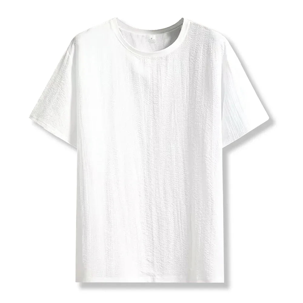 Camiseta Masculina Casual Anti-Rugas - Manga Curta Solta Verão