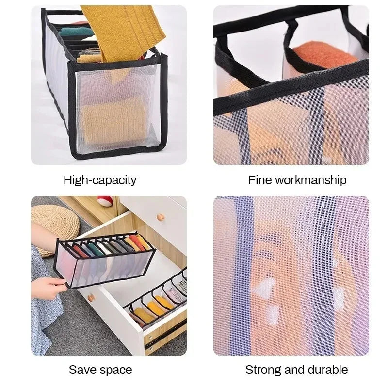 Kit 3 peças Organizador De Gaveta De Sutiã Sutia Dobrável Caixa De Armazenamento Divisor Cuecas Roupeiro Casa