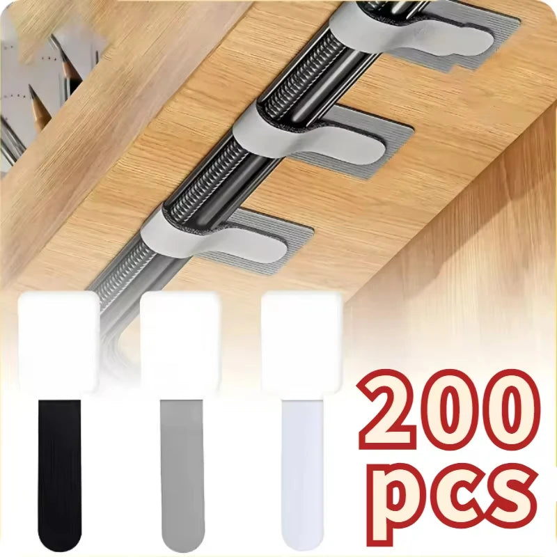 Organizador de cabos reutilizável, suporte autoadesivo para corda, enrolador de fio de mesa, organizador de gravata, tiras de proteção