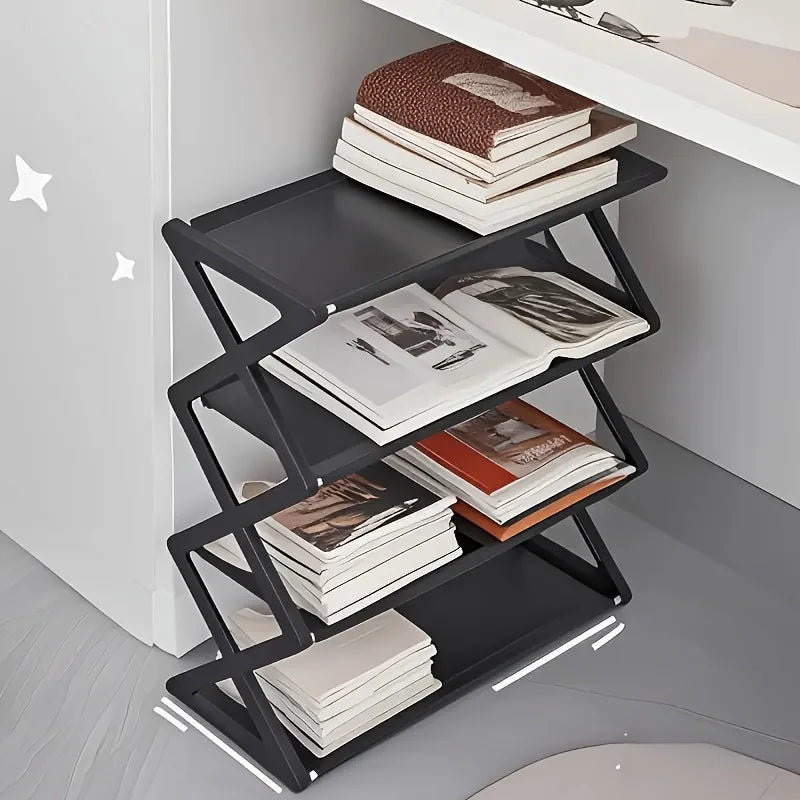 Sapateira de 4 Camadas Tipo X, Multicamadas e que Economiza Espaço, Sapateira Simples de Cor Sólida para Montagem Doméstica, Adequada para Varanda, Sala de Estar
