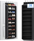 Organizador de sapatos grande sobre a porta, 10 camadas, pendurado, sapateira com bolsos profundos para porta de armazenamento, solução de armazenamento