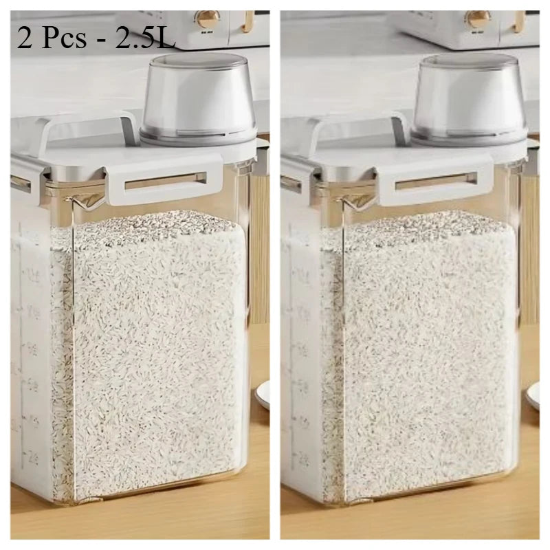Pote Hermético 2.5L para Grãos, Arroz e Cereais - Recipiente de Cozinha