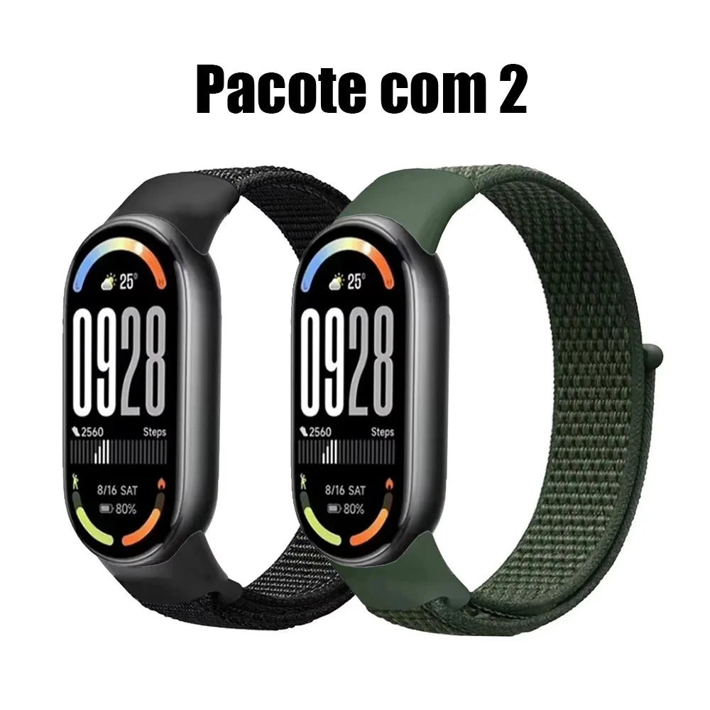 Pulseira Esportiva Nylon Xiaomi Mi Band 8/9/10 NFC - Acessório Smartband