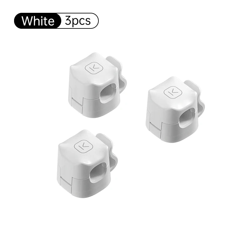 KUULAA 3/6 Pcs Clipe de cabo Suporte de cabo Adesivo Fio Keeper Organizador de cabos para escritório doméstico sob gerenciamento de mesa