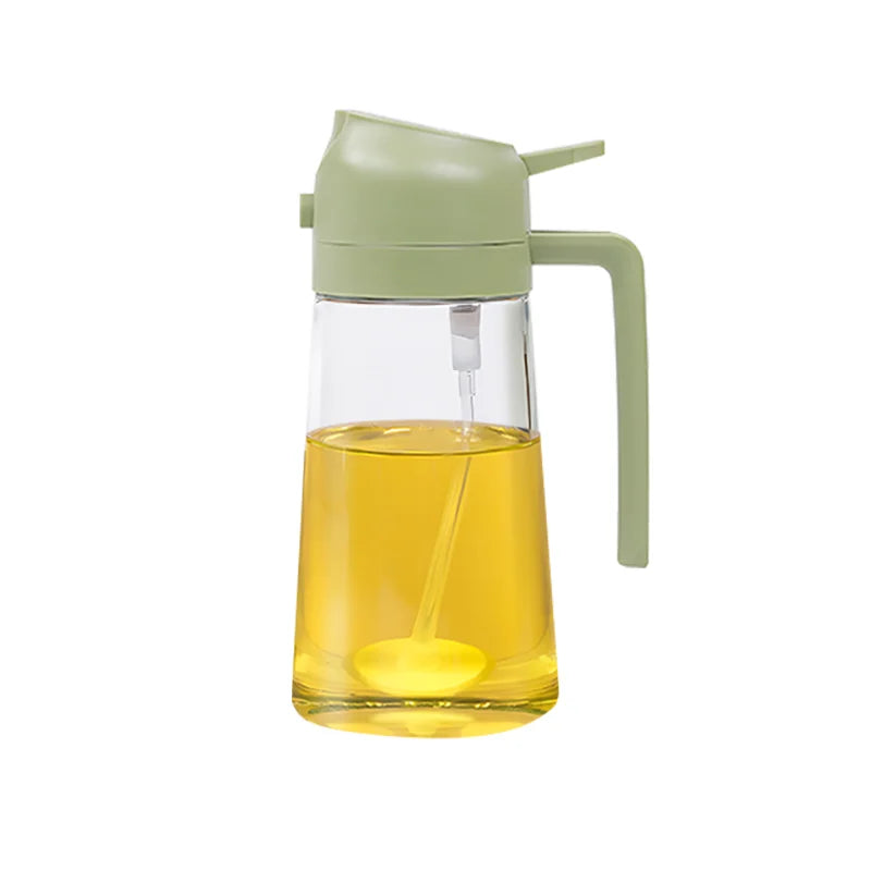 Spray de azeite 2 em 1, 500ml, pulverizador de óleo de plástico, recipientes de óleo de cozinha, dispensador de azeite para acampamento, churrasco, cozimento