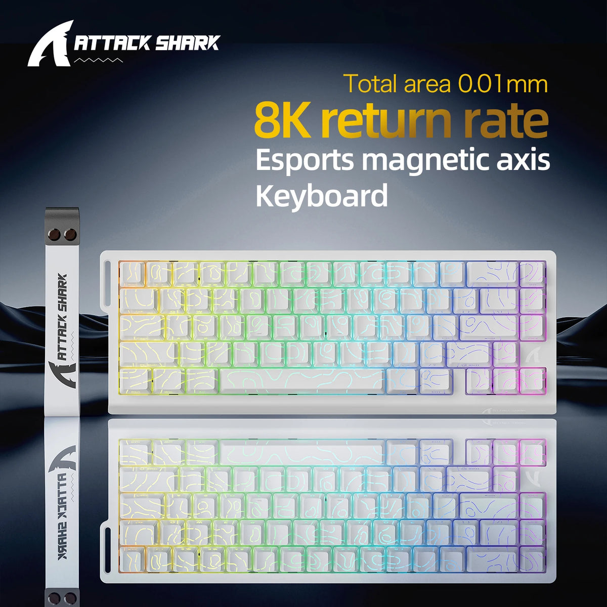 ATTACK SHARK X68HE X68Pro  Teclado Mecânico Magnético para Jogos Profissionais 0,01mm Gatilho Rápido 8000Hz SOCD/Rs 0,125ms Taxa de 128K