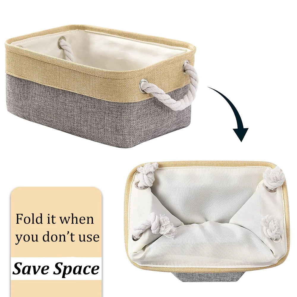 Cesta de armazenamento para casa, cesta de classificação de artigos diversos, dobrável, organizador de linho, roupa íntima, meias, brinquedos, cestas de armazenamento versáteis